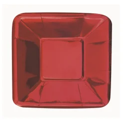 Platos para Aperitivos Rojo Metalizado 13 cm 8 ud