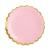 Platos Rosa Claro y Dorado 18 cm 6 ud