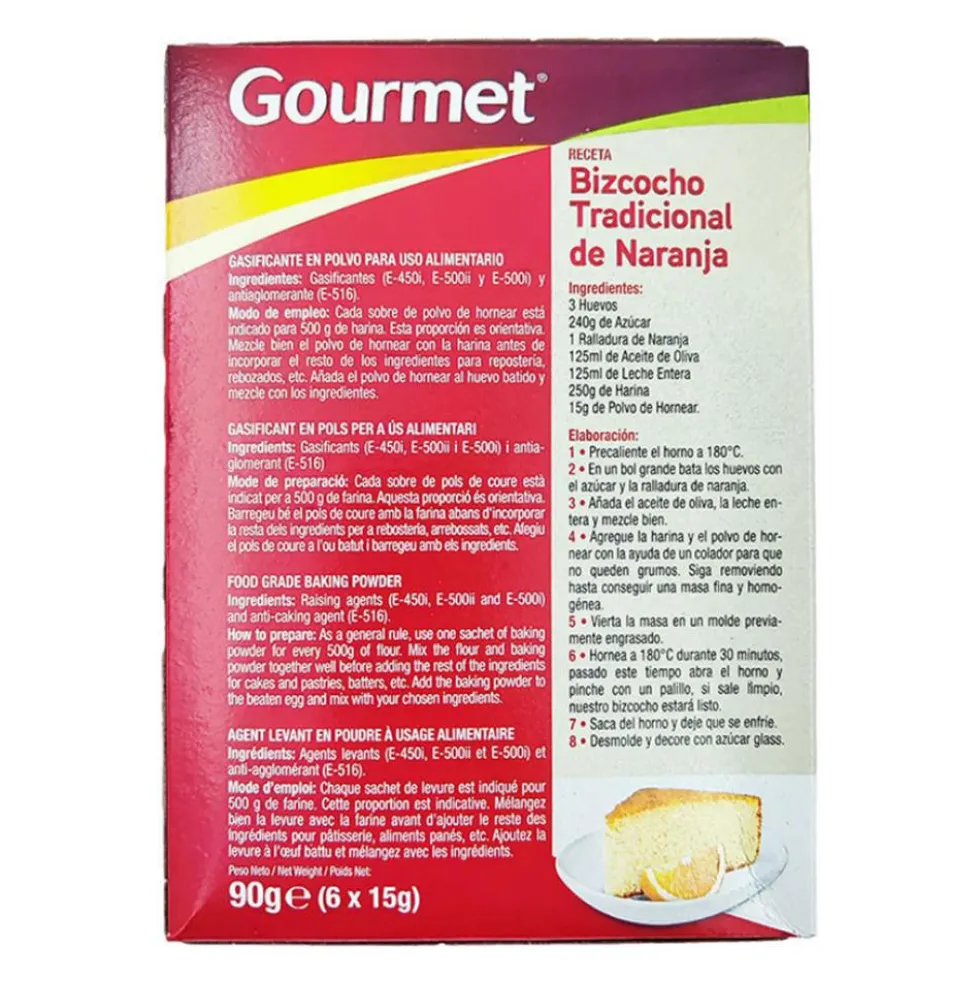Polvo de Hornear 6 x 15 gr - Gourmet