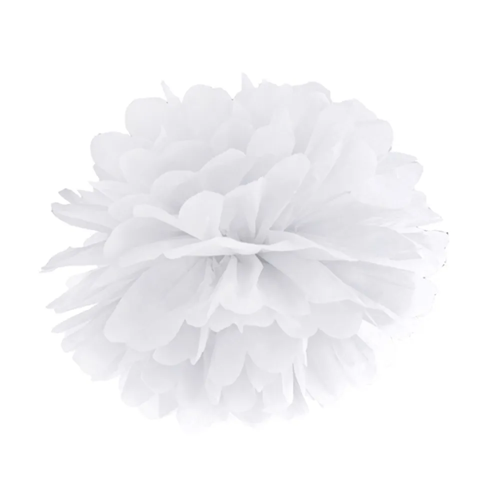 Pompón Blanco de papel 35 cm