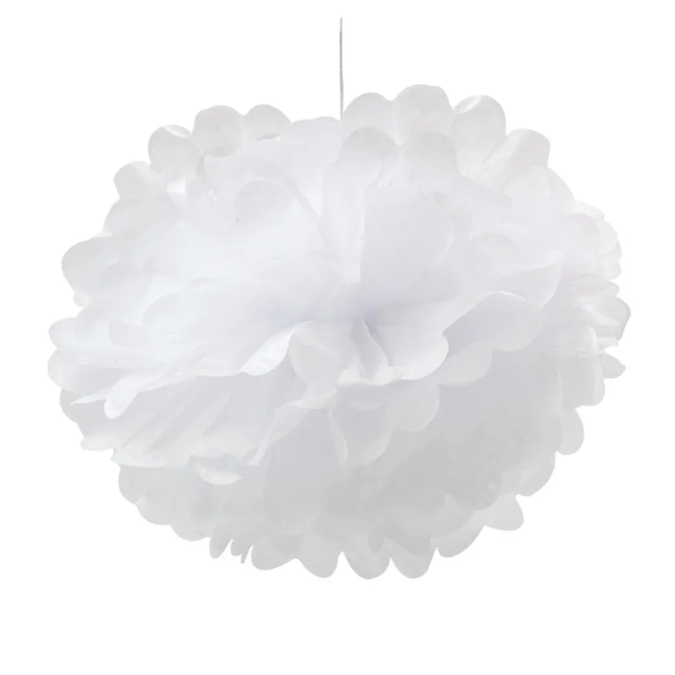 Pompón Color Blanco 25 cm