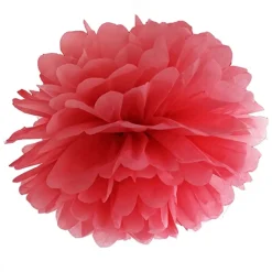 Pompón de Papel Color Rojo 35 cm