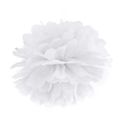 Pompon de Papel Color Blanco 25 cm