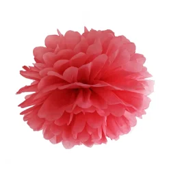 Pompon de Papel Color Rojo 25 cm