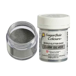 Purpurina Comestible en Polvo Dark Silver 10 gr - Sugarflair