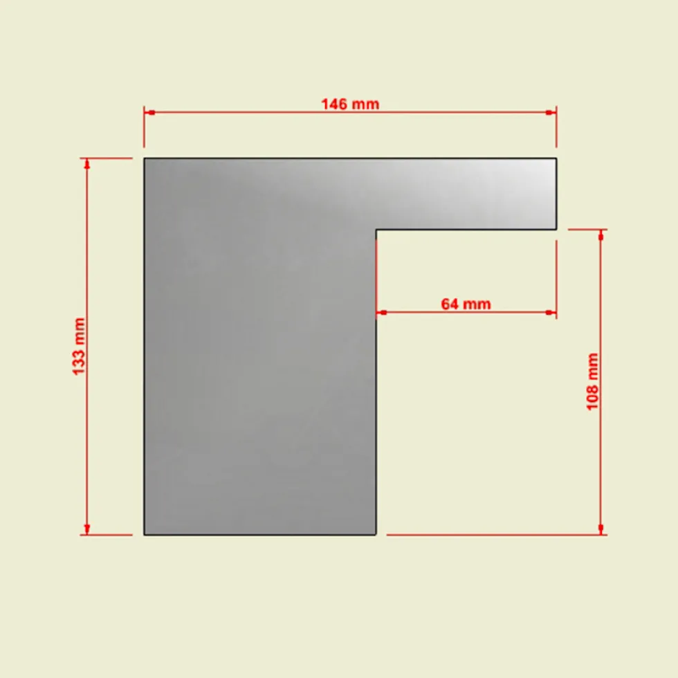 Scraper alisador de acero angulo recto N2