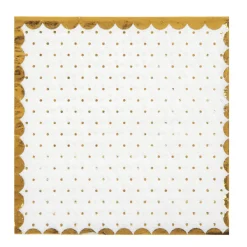 Servilletas de Papel Cóctel Blancas y Doradas 20 ud