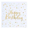 Servilletas de Papel Happy Birthday Gold 20 ud