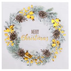 Servilletas Gold Merry Christmas 20 ud