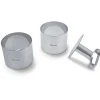 Set 2 anillos para presentación de postres con tapa acero inox.
