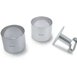 Set 2 anillos para presentación de postres con tapa acero inox.