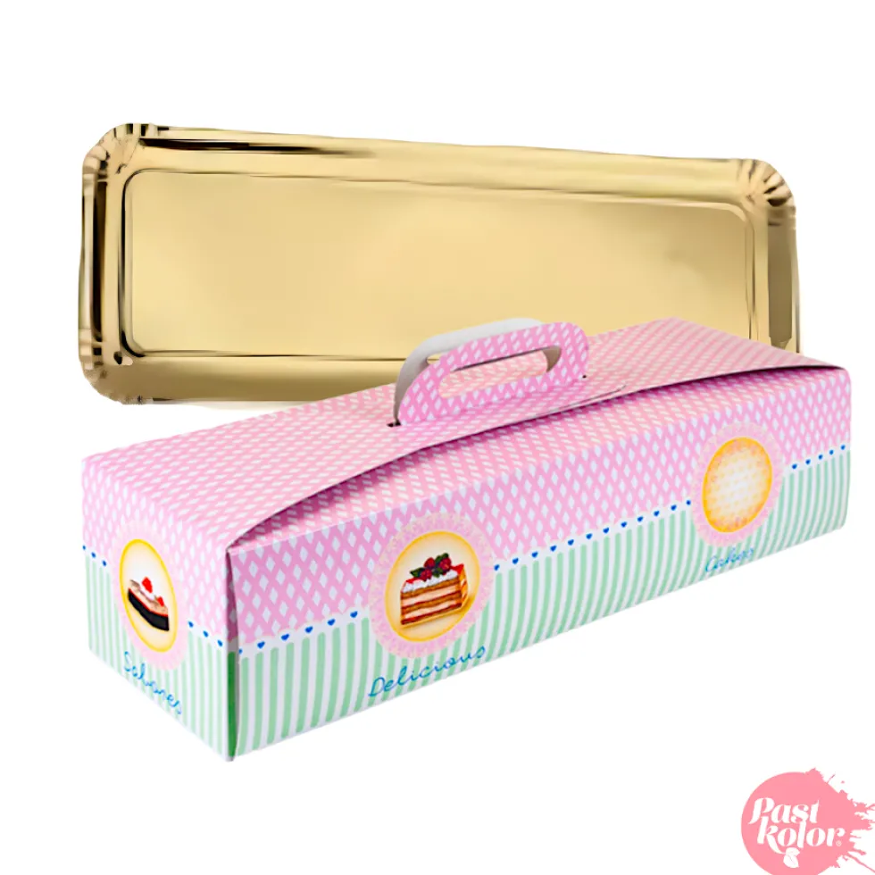 Set Bandeja Dorada + Caja para Brazo de Gitano - 35,5 x 13 cm