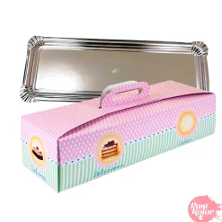 Set Bandeja Plateada + Caja para Brazo de Gitano - 35,5 x 13 cm