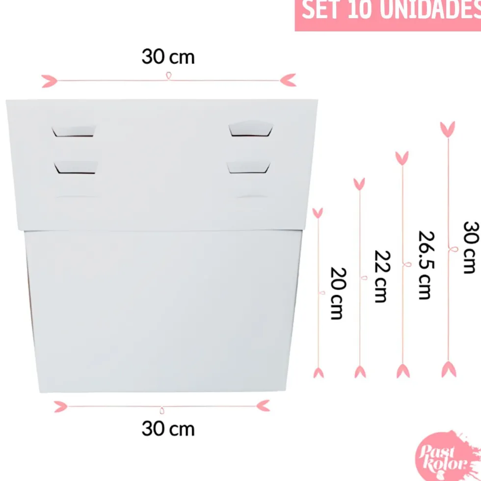 Set 10 Cajas para Tarta 4 Alturas Ajustables - 30 cm