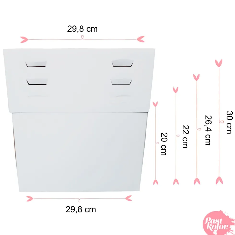 Set 10 Cajas para Tarta Alturas Ajustables + Bases Redondas Dorada - 28 cm