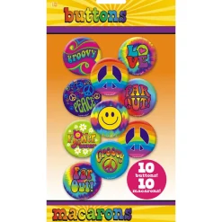 Set 10 Chapas Hippies Años 60