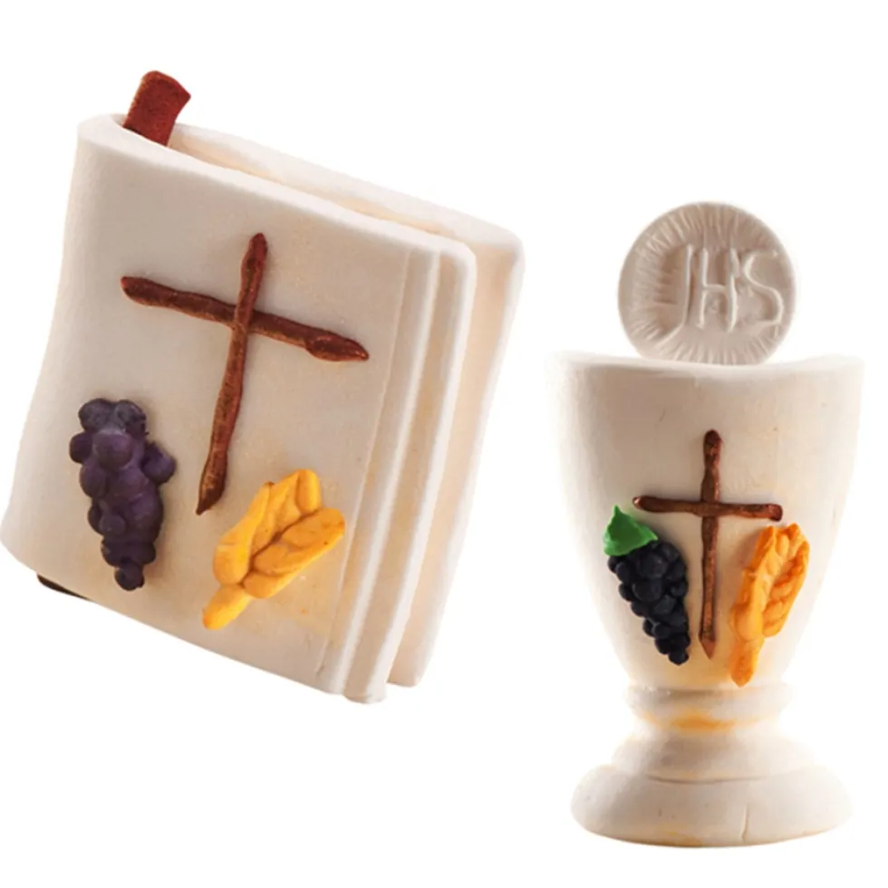 Set Comunión Cáliz y Biblia de Azúcar 12 ud