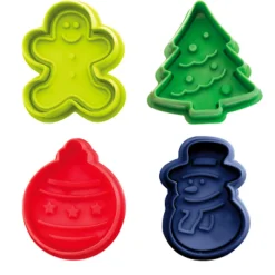 Set 4 cortadores con expulsor Navidad