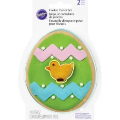 Set 2 cortadores de Pascua Huevo y Pollito