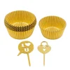 Set Cupcakes Celebraciones con Cápsulas Doradas y Toppers 64 ud