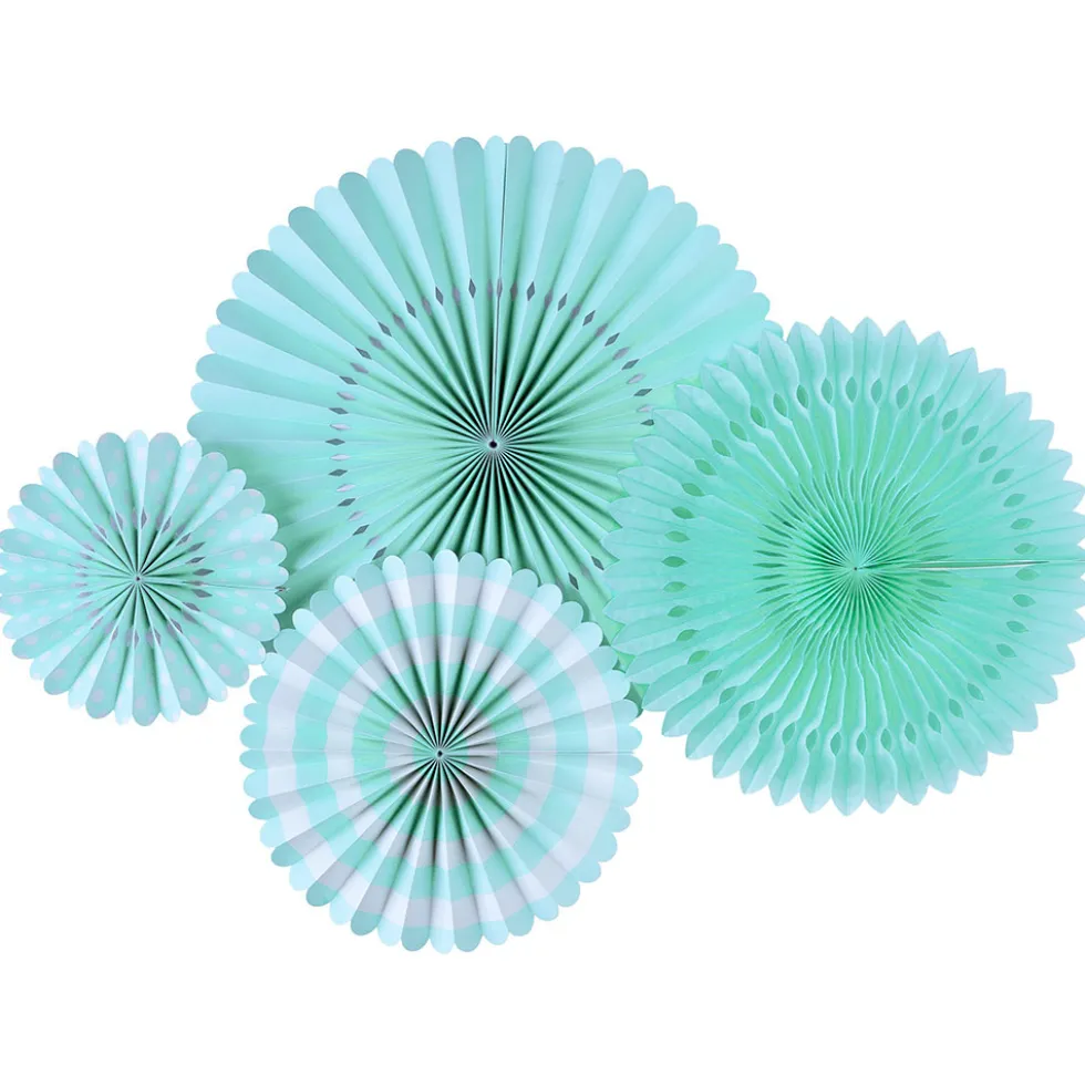 Set de 4 Abanicos Decorativos Aqua