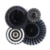 Set de 4 Abanicos Decorativos Negro Intenso