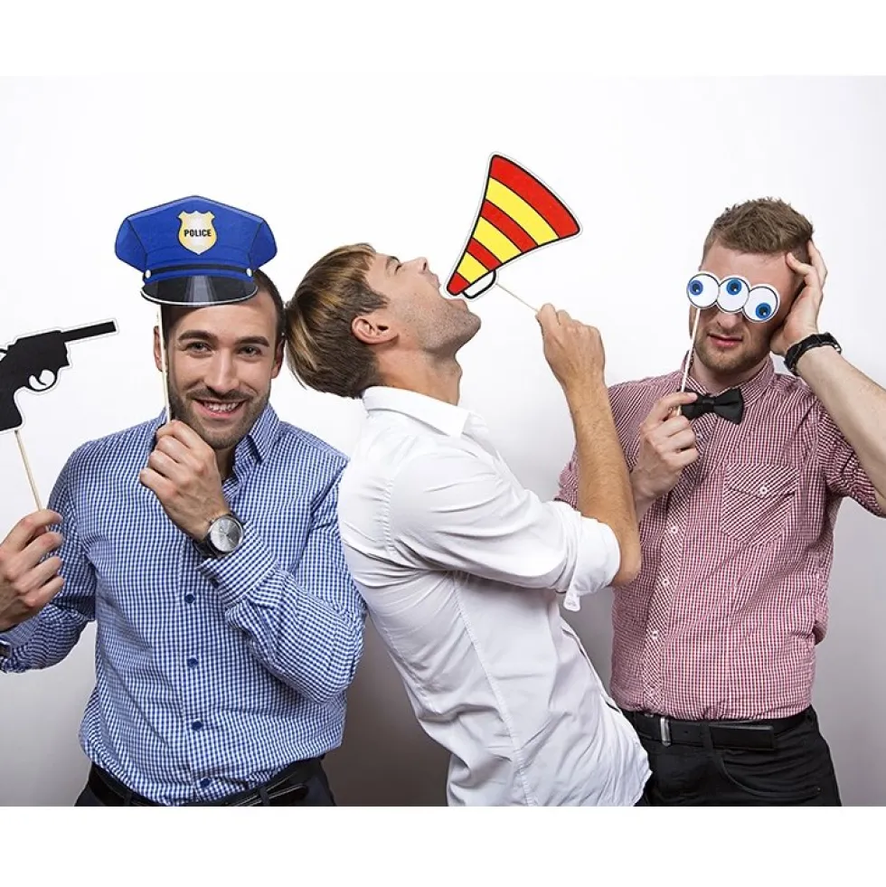 Set de 4 Accesorios para Photocall Oficial de Policía