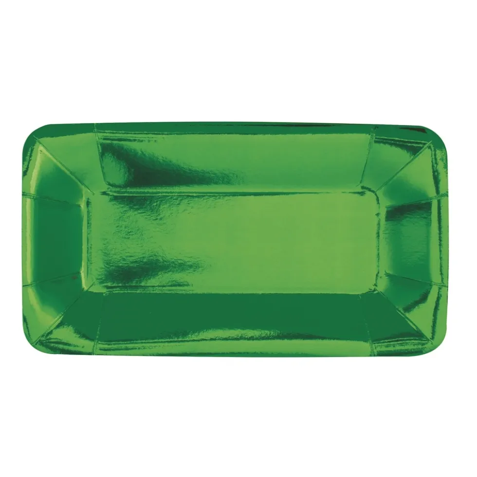 Set de 8 Bandejas Verde Metalizado 23 cm