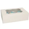 Set de 3 Cajas para 6 Cupcakes Blancas