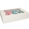 Set de 3 Cajas para 12 Cupcakes Blancas