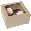 Set de 2 Cajas para 4 Cupcakes Kraft