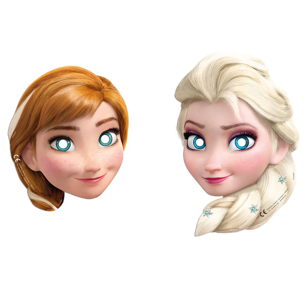 Set de 6 Caretas Frozen Elsa y Anna