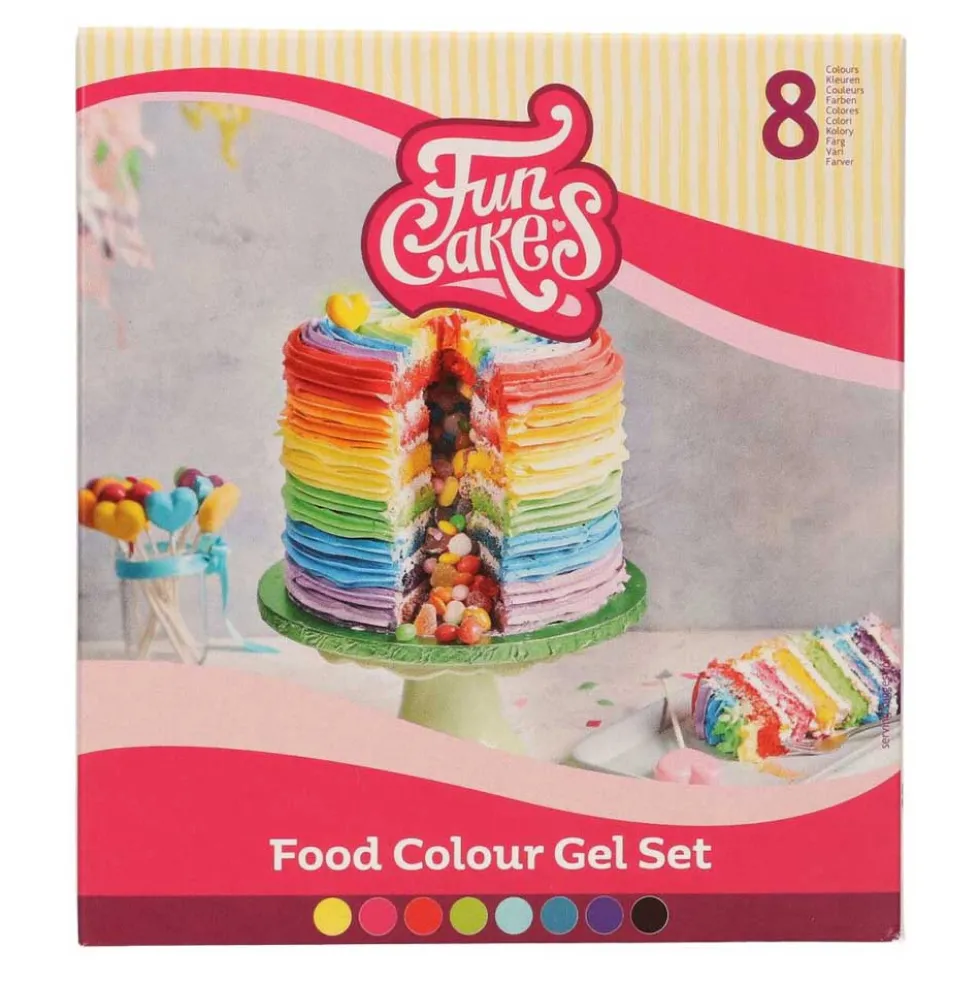 Set de 8 Colorantes en Gel FunColours de FunCakes