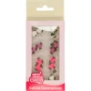 Set Decoraciones de Azúcar Rosas con Hojas 16 unidades
