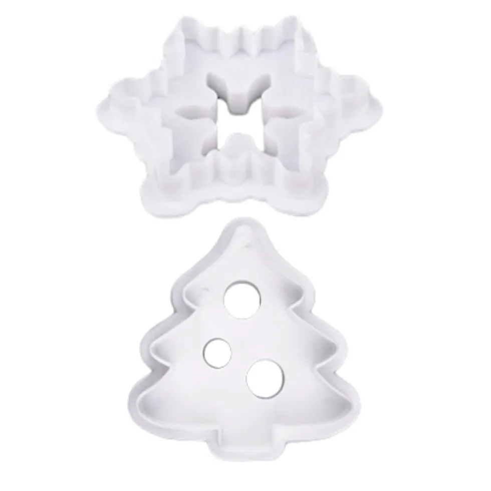 Set de 2 cortadores abeto y copo de nieve