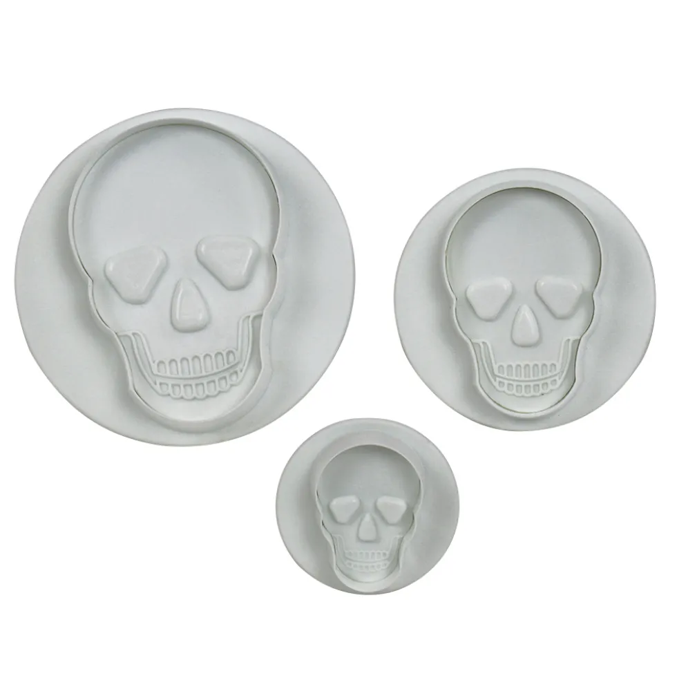 Set de 3 Cortadores con Espulsor y Texturizador Calaveras