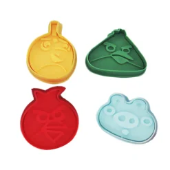 Set de 4 cortadores con expulsor Angry Birds
