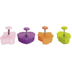 Set de 4 cortadores con expulsor San Valentín - Ibili
