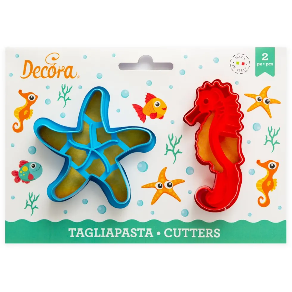 Set de 2 Cortadores con Texturizador Animales Marinos