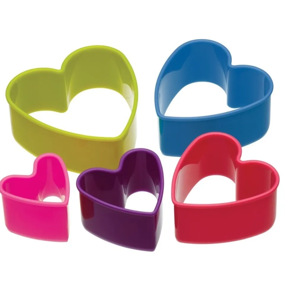 Set de 5 cortadores de Galletas Corazón