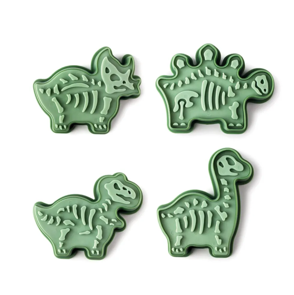 Set de 4 Cortadores Dinosaurio con Texturizador