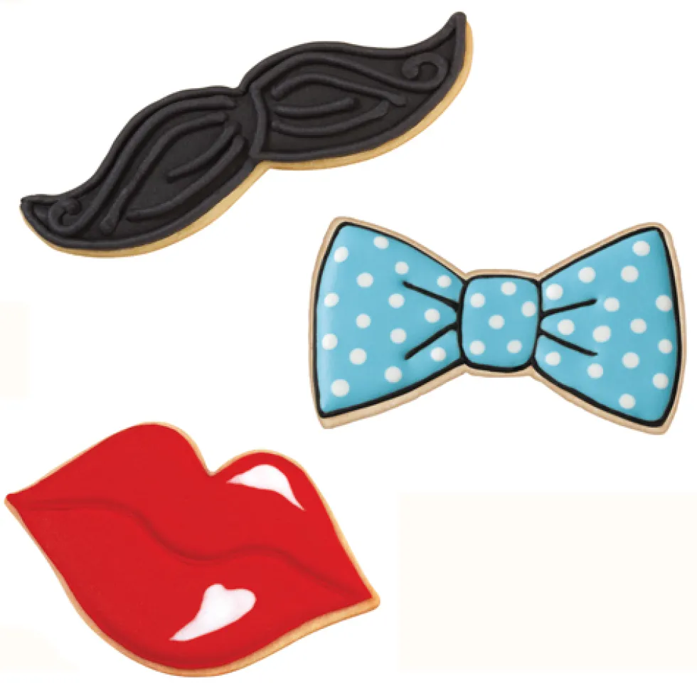 Set de 3 cortadores Labio, bigote y Pajarita
