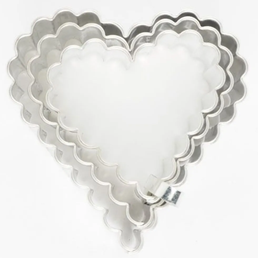 Set de 3 Cortadores Metálicos Forma Corazón