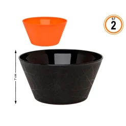 Set de 2 Cuencos Halloween Naranja y Negro