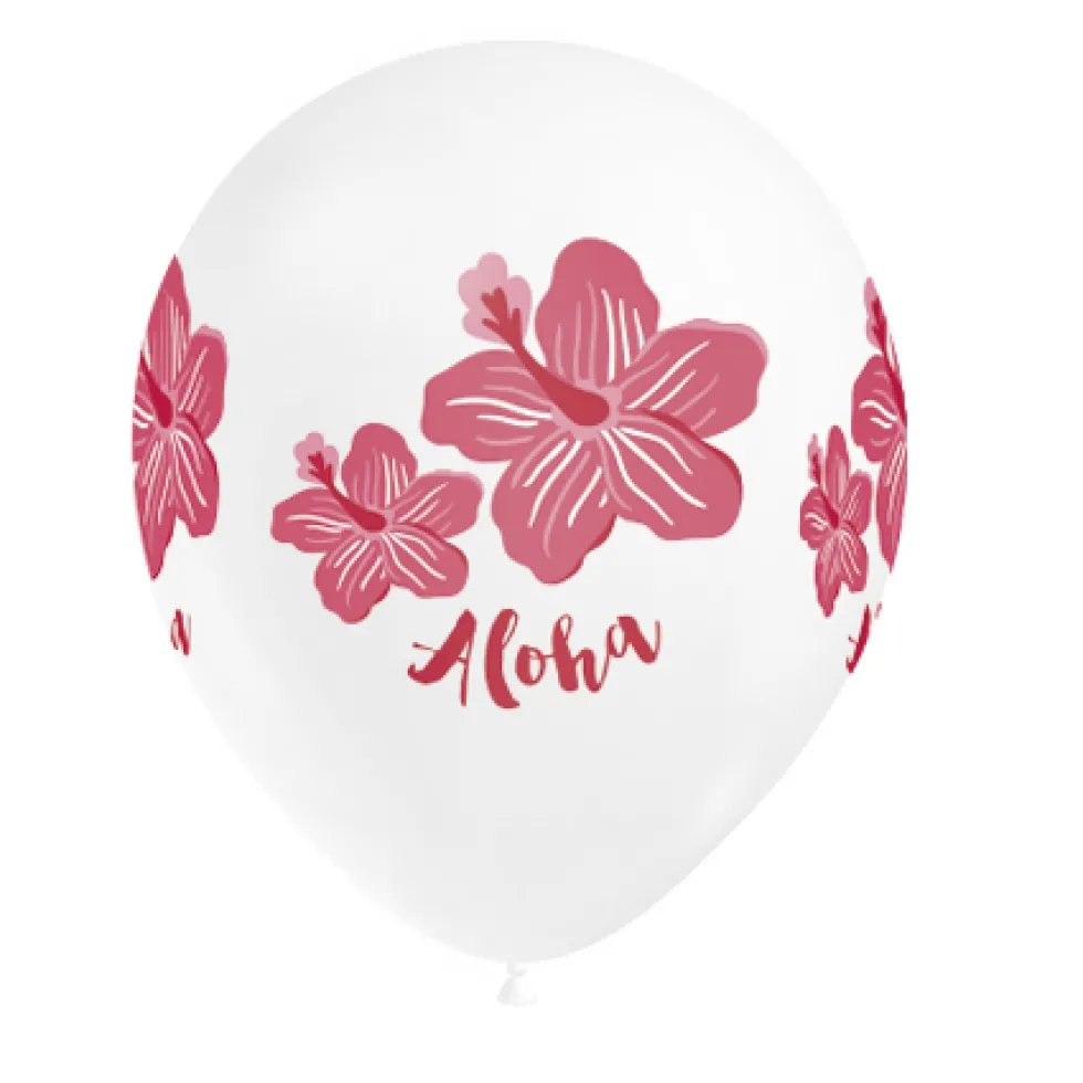 Set de 8 Globos Aloha Rojo Rosado