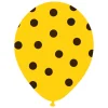 Set de 6 Globos Amarillos con Lunares Negros 30 cm