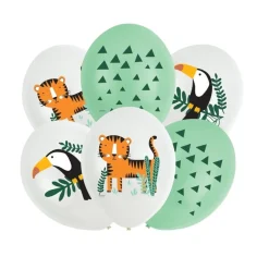 Set de 6 Globos Animales de la Selva 27,5 cm
