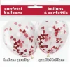 Set de 5 Globos con Confeti Corazones 40 cm