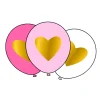 Set de 6 Globos Corazón Dorado