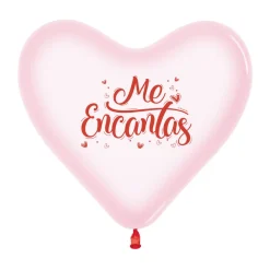 Set de 12 Globos Corazón Me Encantas 30 cm